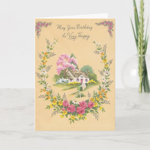 Vintage - Moge uw geboorte heel gelukkig zijn, Kaart