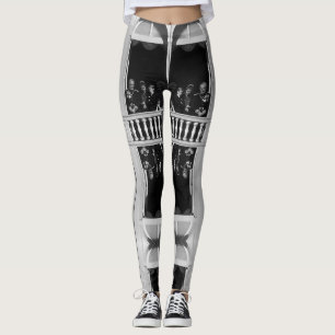 Vintage Monaco-prinselijke familie in palatbalkon Leggings
