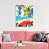 VINTAGE MONACO RACE REISPOSTER CANVAS AFDRUK (Insitu (Woonkamer))