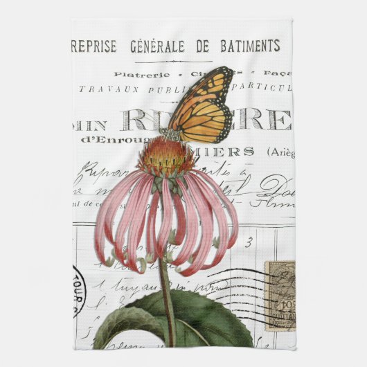 Vintage Monarch Papillon de cuisine serviette à ma (Vertical)