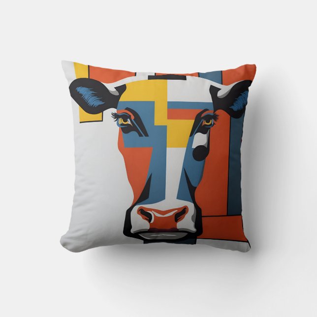 vintage mondrian animal cow 2 kussen (Voorkant)