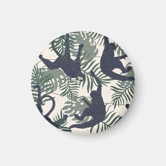 Vintage Monkey Pattern Magneet (Voorkant)