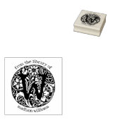 Vintage Monogram Bloemen Uit de Bibliotheek Van  Rubberstempel (Gestempeld)