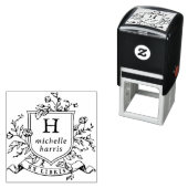 Vintage Monogram Crest Ex Libris Aangepaste naam b Zelfinktende Stempel (In situ)