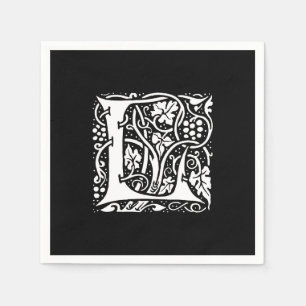 Vintage Monogram L Art Nouveau  Servet