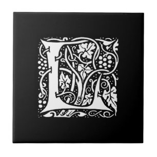 Vintage Monogram L Art Nouveau Tegeltje