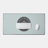 Vintage Monogram Name Logo Smoky Blue Green (Clavier et souris)