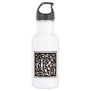 Vintage Monogram R Art Nouveau Waterfles