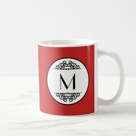 Vintage Monogram Rood - Mok (Rechts)