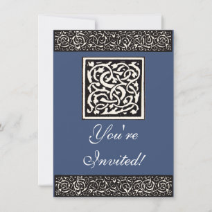 Vintage Monogram S Art Nouveau Letter Kaart