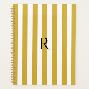 Vintage Monogramme Gold & White Stripes Stripes