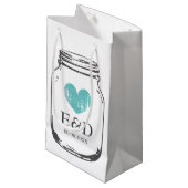 Vintage monogramme mason pot mariage cadeau sacs (Devant Angle)