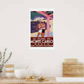 Vintage Monte Carlo Beach Poster (Keuken)