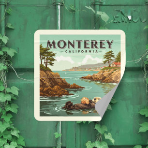 Vintage Monterey California Vierkante Sticker