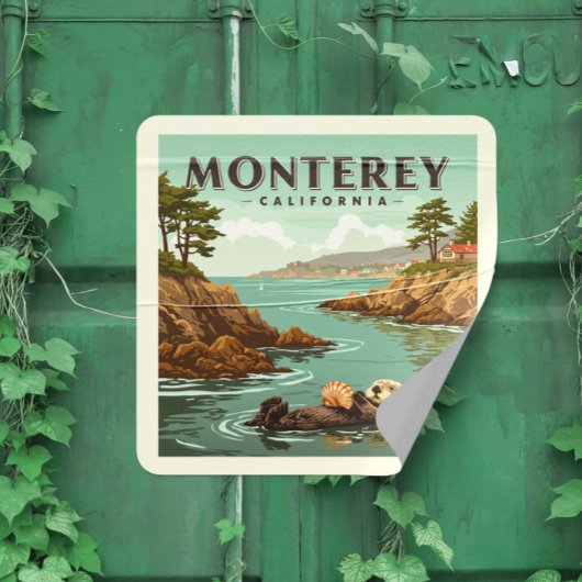 Vintage Monterey California Vierkante Sticker