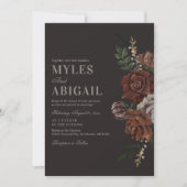 Vintage Moody Florals Wedding Invitation (Devant)