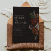 Vintage Moody Florals Wedding Invitation
