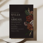 Vintage Moody Florals Wedding Invitation