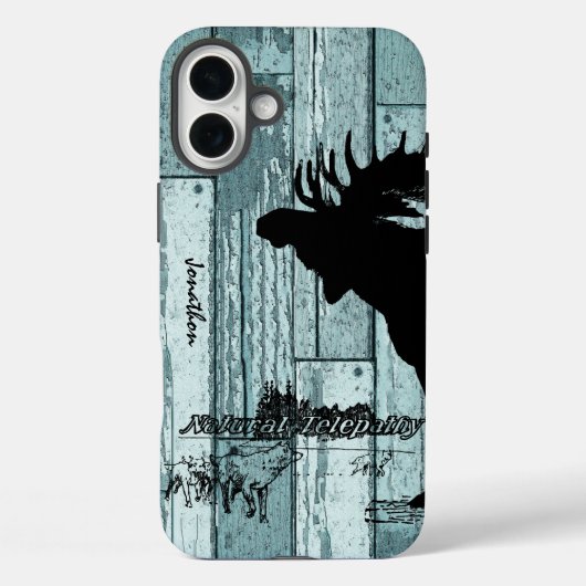 Vintage Moose and Wolf Wildlife iphone 5 Coque (Verso)
