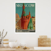 Vintage Moskou Intoerist Poster (Keuken)