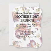 Vintage motif floral fête des mères Invitation (Dos)