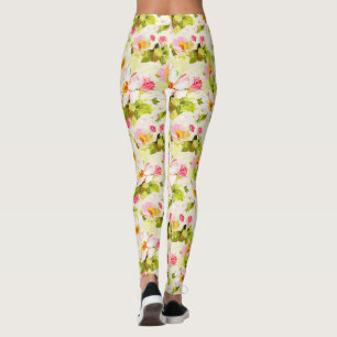 Vintage motif floral Rose pivoines Yoga Leggings