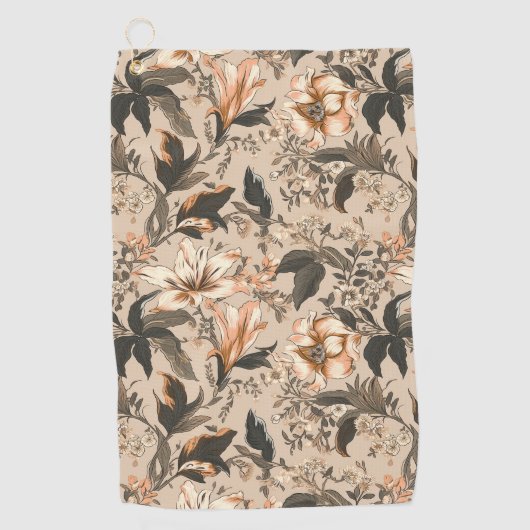 Vintage motif floral serviette de golf (Devant)