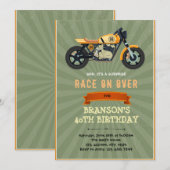 Vintage moto adulte invitation anniversaire (Devant / Derrière)