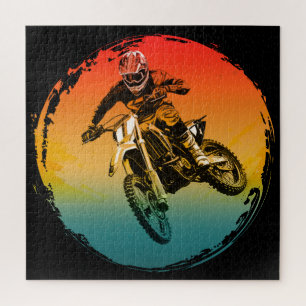 vintage motocross dirt bike rijder motorfiets legpuzzel