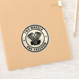 Vintage Motorcycle Engine Freedom Emblem Sticker