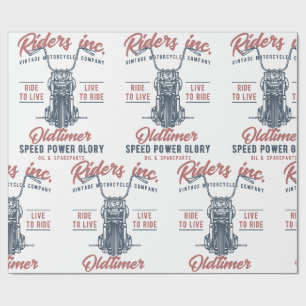 Vintage Motorcycle Riders Inc Cadeaupapier