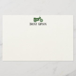 Vintage Motorcycle Sketch Stationary Note Card Briefpapier