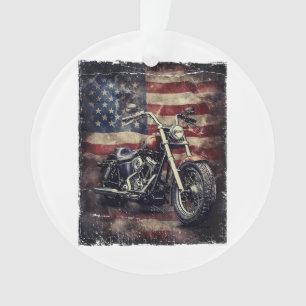 Vintage Motorcycle USA Drapeau Retro Biker América