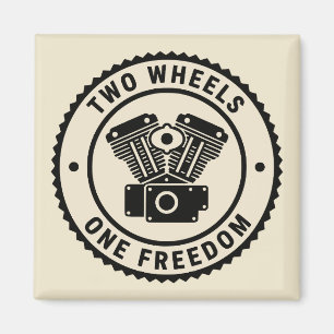 Vintage motorembleem met motor vrijheid magneet