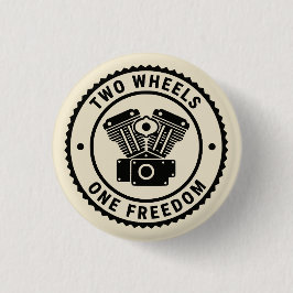 Vintage motorembleem met motorvrijheid ronde button 3,2 cm