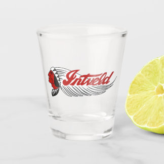 Vintage Motorfiets Logo Wit Shot Glas