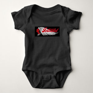 Vintage Motorfiets Logo Zwart Romper