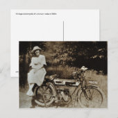 Vintage motorfietsc1920s sepia briefkaart (Voorkant / Achterkant)
