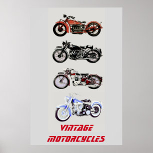 VINTAGE MOTORFIETSEN POSTER