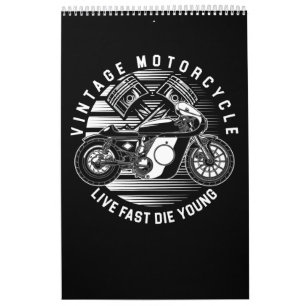 Vintage motorrijwiel met racistisch cadeau voor mo kalender