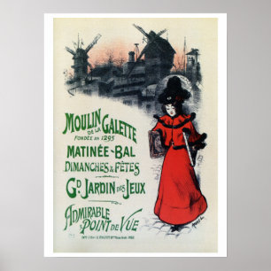 Vintage Moulin de la Galette Poster