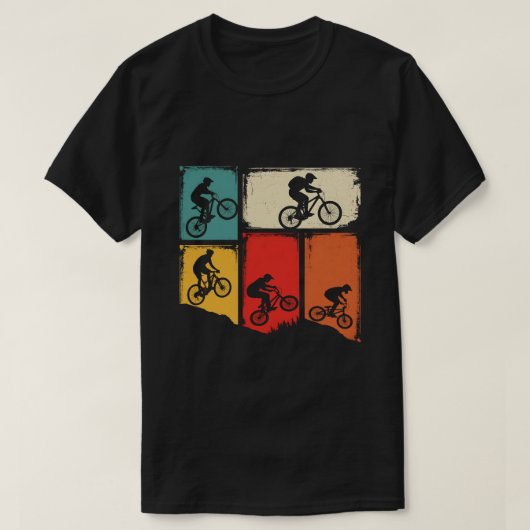 Vintage Mountain Bike Silhouette T-Shirt (Design devant)