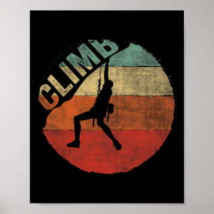 Vintage Mountain Climber T-shirt Rotsbeklimmen Poster