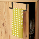 Vintage moutarde Jaune En vichy Plaid Personnalisé<br><div class="desc">Vintage moutarde Jaune et Blanc En vichy Plaid Personnalisé Serviette de cuisine de Noël</div>