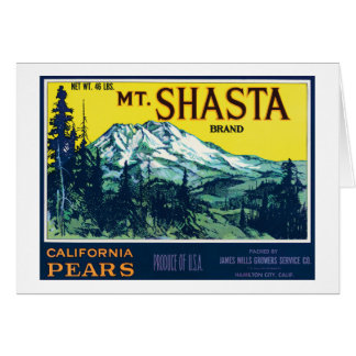 Vintage Mt Shasta California Pears Étiquette