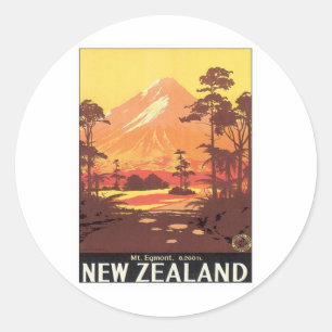 Vintage Mt. Taranaki Mt. Egmont Nieuw-Zeeland Ronde Sticker