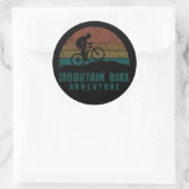 Vintage MTB Avontuur - Mountainbiken Ronde Sticker (Tas)