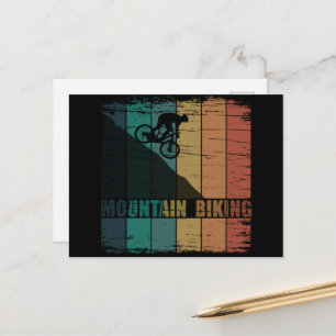 Vintage MTB Downhill Mountainbiken Briefkaart