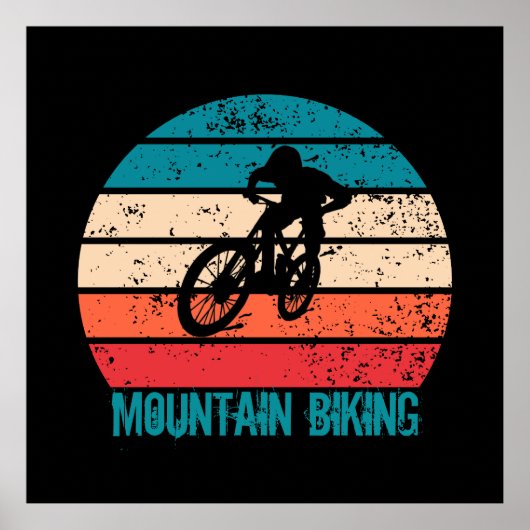 Vintage Mtb Downhill Mountainbiken Poster (Voorkant)