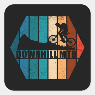Vintage Mtb Downhill Mountainbiken Vierkante Sticker